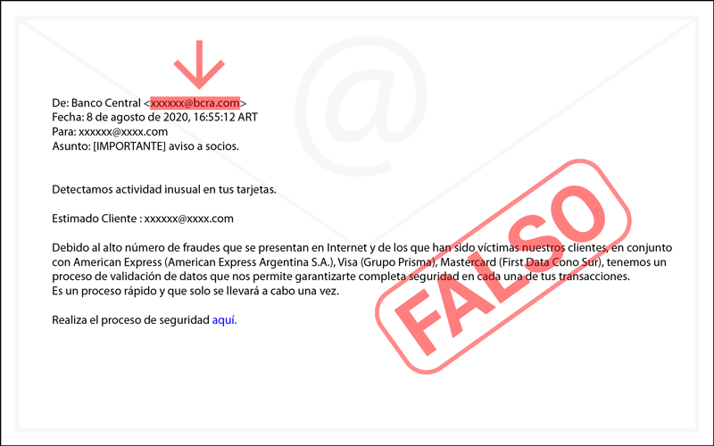 Banking Security | Deceptive email in the name of the Central Bank 1 BCRA phishing