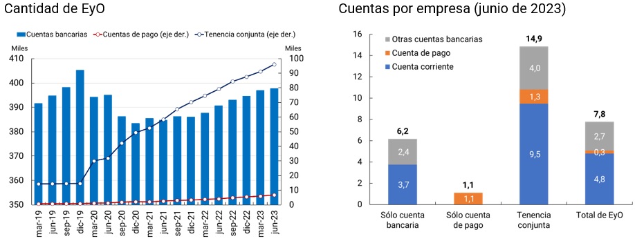 imagen de gráfico empresas y organizaciones con cuentas