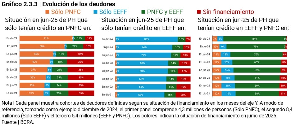 grafico evolucion de los deudores