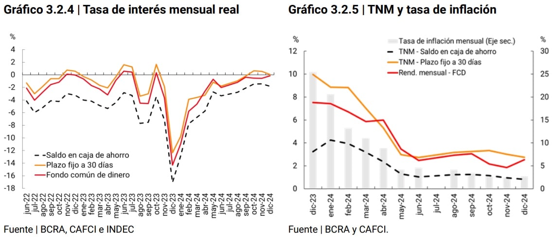 Grafico Tasa de interés mensual real / TNM y tasa de inflación