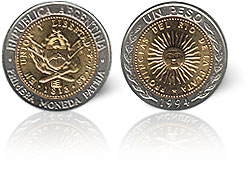 moneda 1 peso 07 1994 cuni