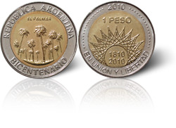 moneda 1 peso bicepalmar 09 2010 pd