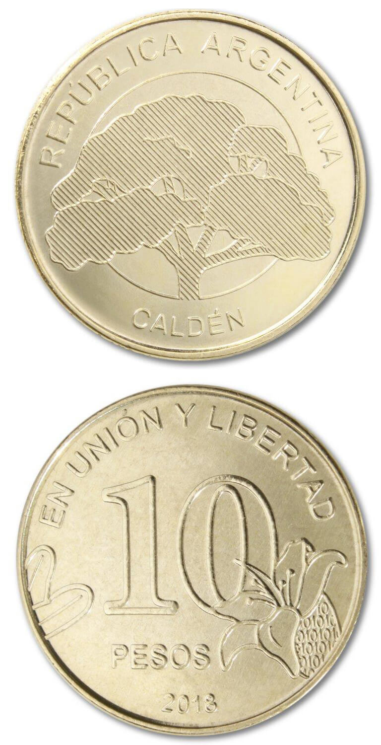 moneda 10 pesos 13 2018 ah