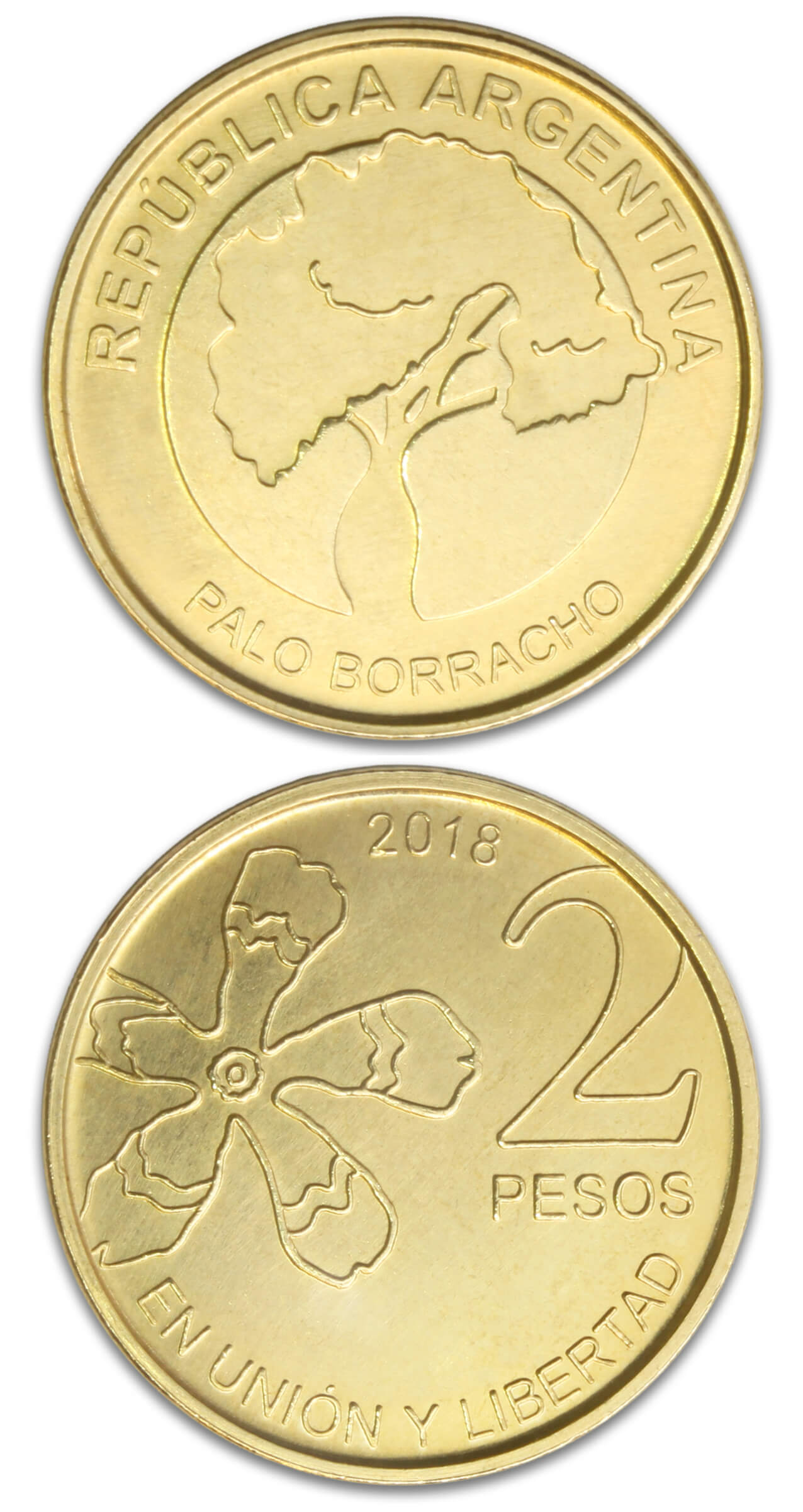 moneda 2 pesos 10 2018 ael